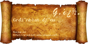 Grünblat Éda névjegykártya